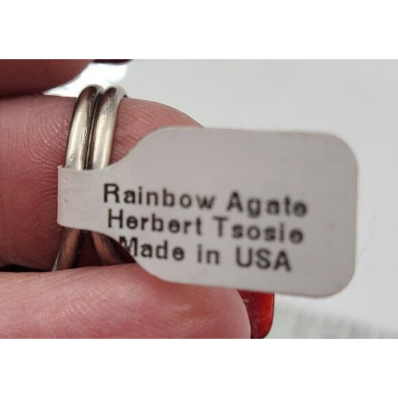 Rainbow Agate Herbert Tsosie Size 7 Sterling Ring Made in USA Retails $170 NWT - Picture 10 of 14